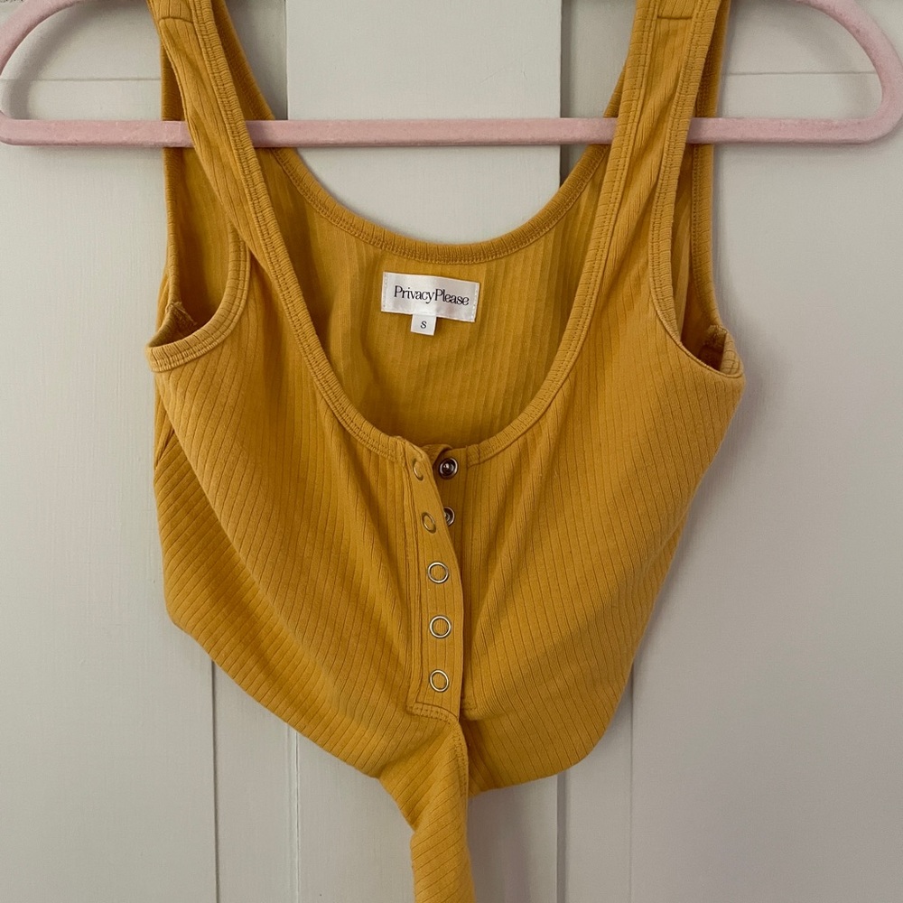 PRIVACY PLEASE Revolve Yellow Orion Wrap Tank Top - Picture 7 of 10